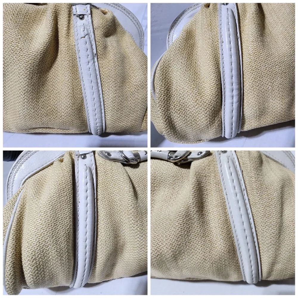 Authentic CHRISTIAN DIOR Raffia Frame Shoulder Bag Beige/Off-White - Picture 11 of 16